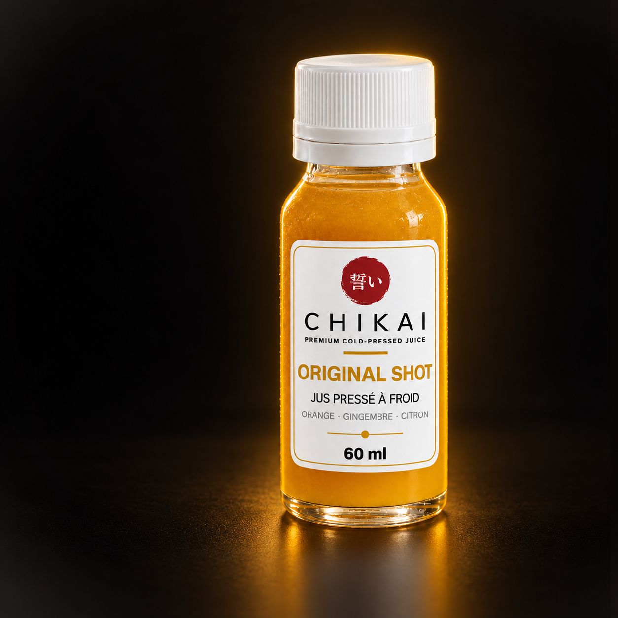 Original Shot CHIKAI 60 ml sur fond noir